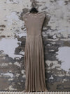 Mutedance 25 Spring/Summer Deep V-neck Pleated Dress MD-MD25SS24-BEIGE